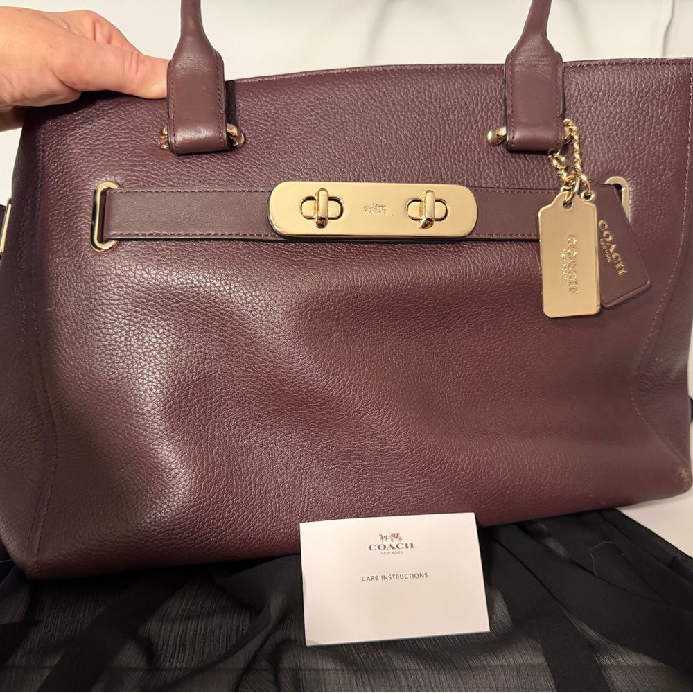 Coach Swagger Carry All Bag in Oxblood Leather